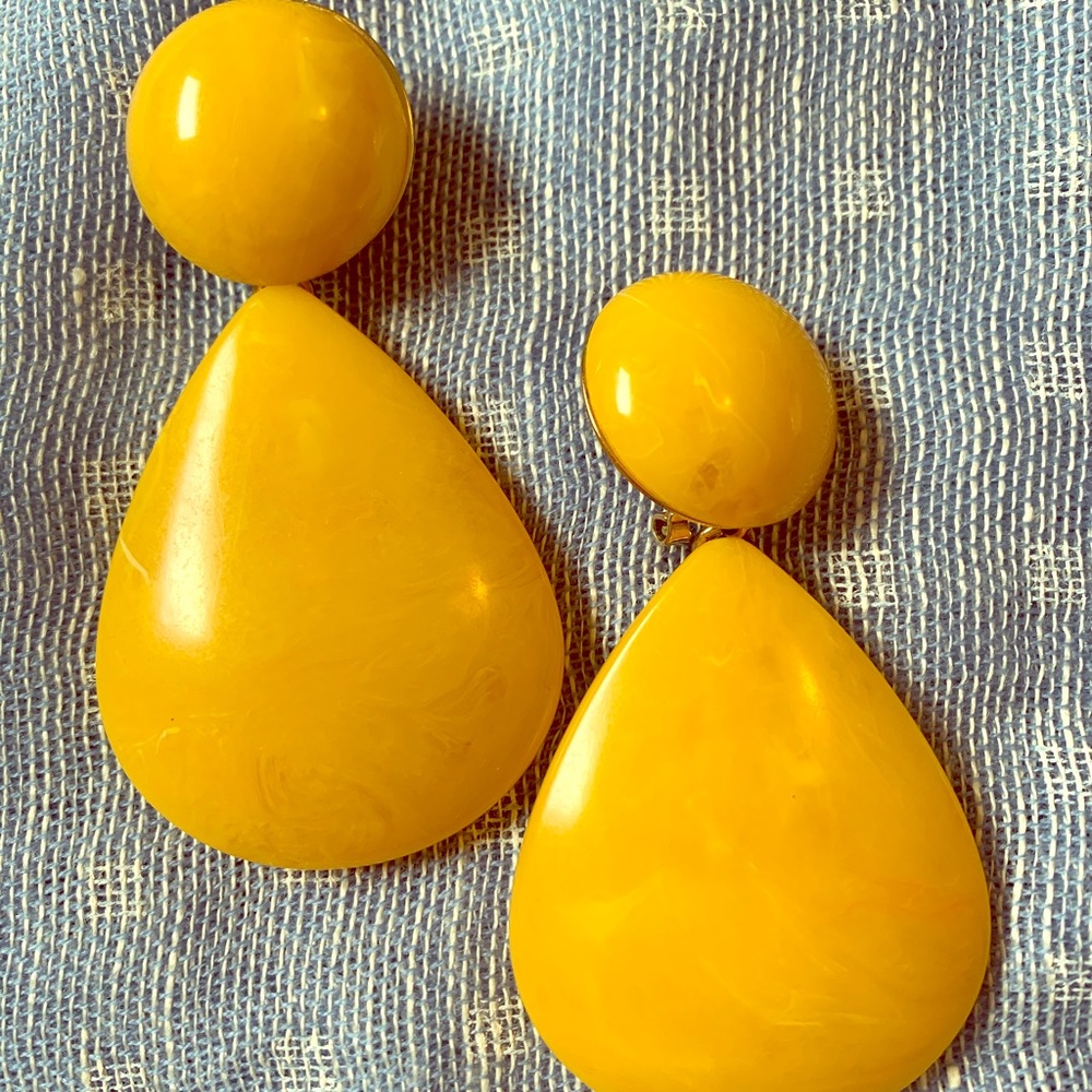 Bright yellow earrings
